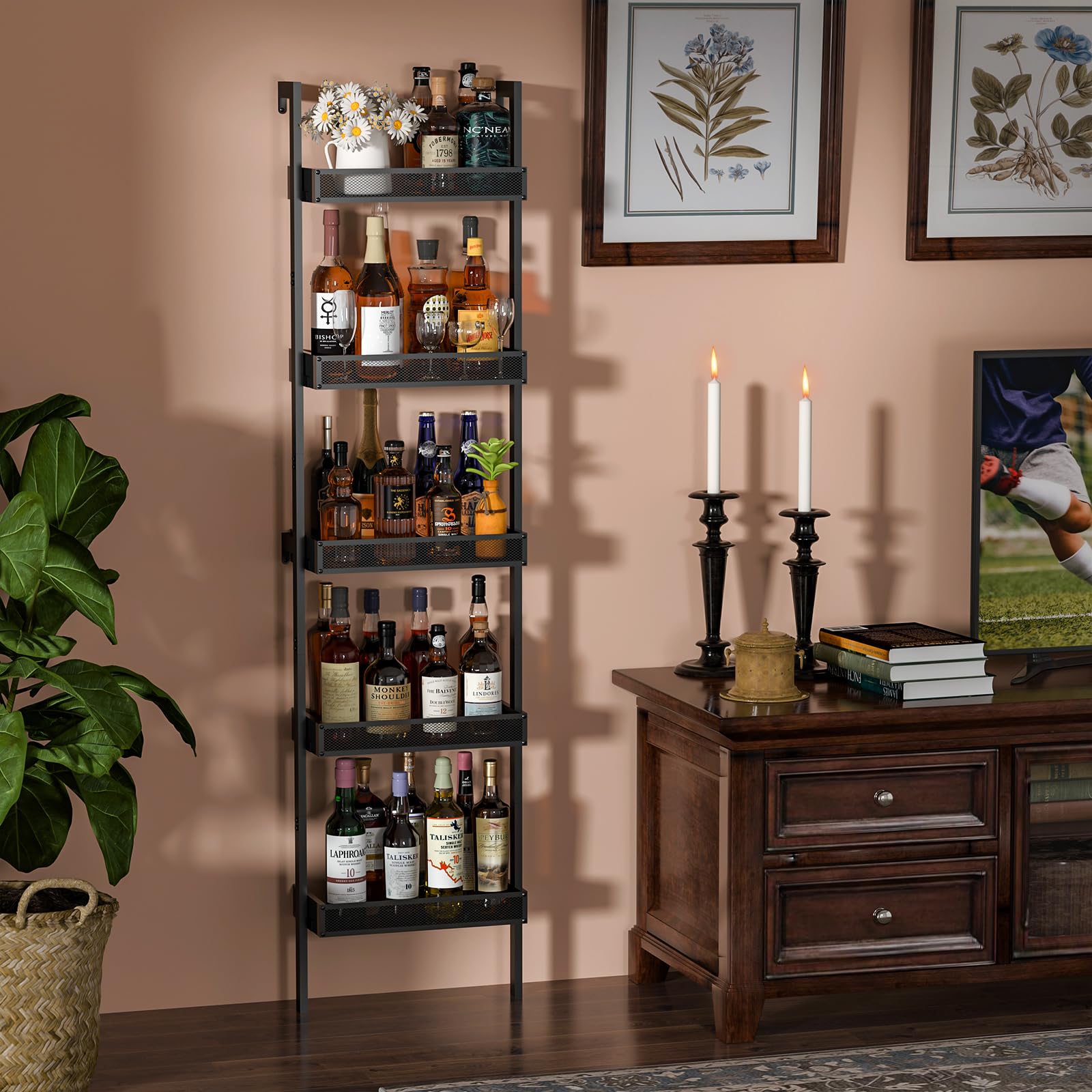 5-Tier Floor Wine Rack – 50 Bottle