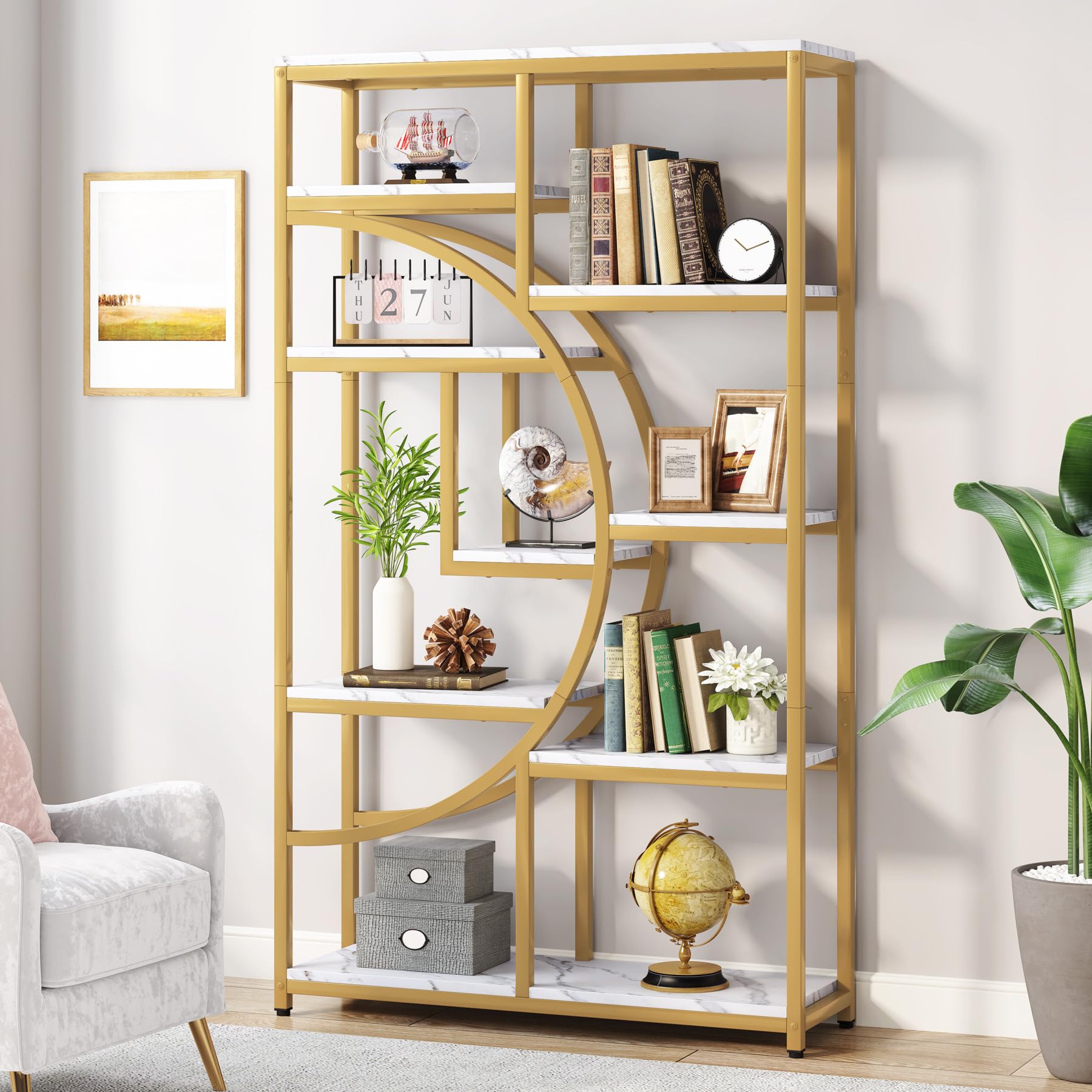 9-Shelf Etagere Bookcase