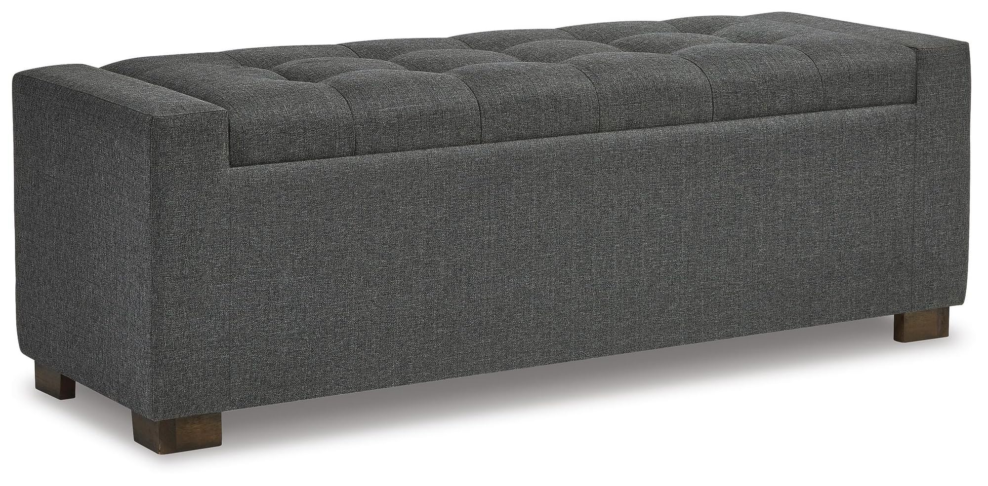 Signature Design by Ashley Cortwell Ottoman Tufted Entryway Storage Bench, Charcoal Gray