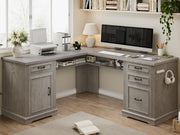 Farmhouse L-Shaped Executive Desk