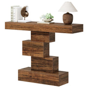 Farmhouse Console Table with Geometric Base