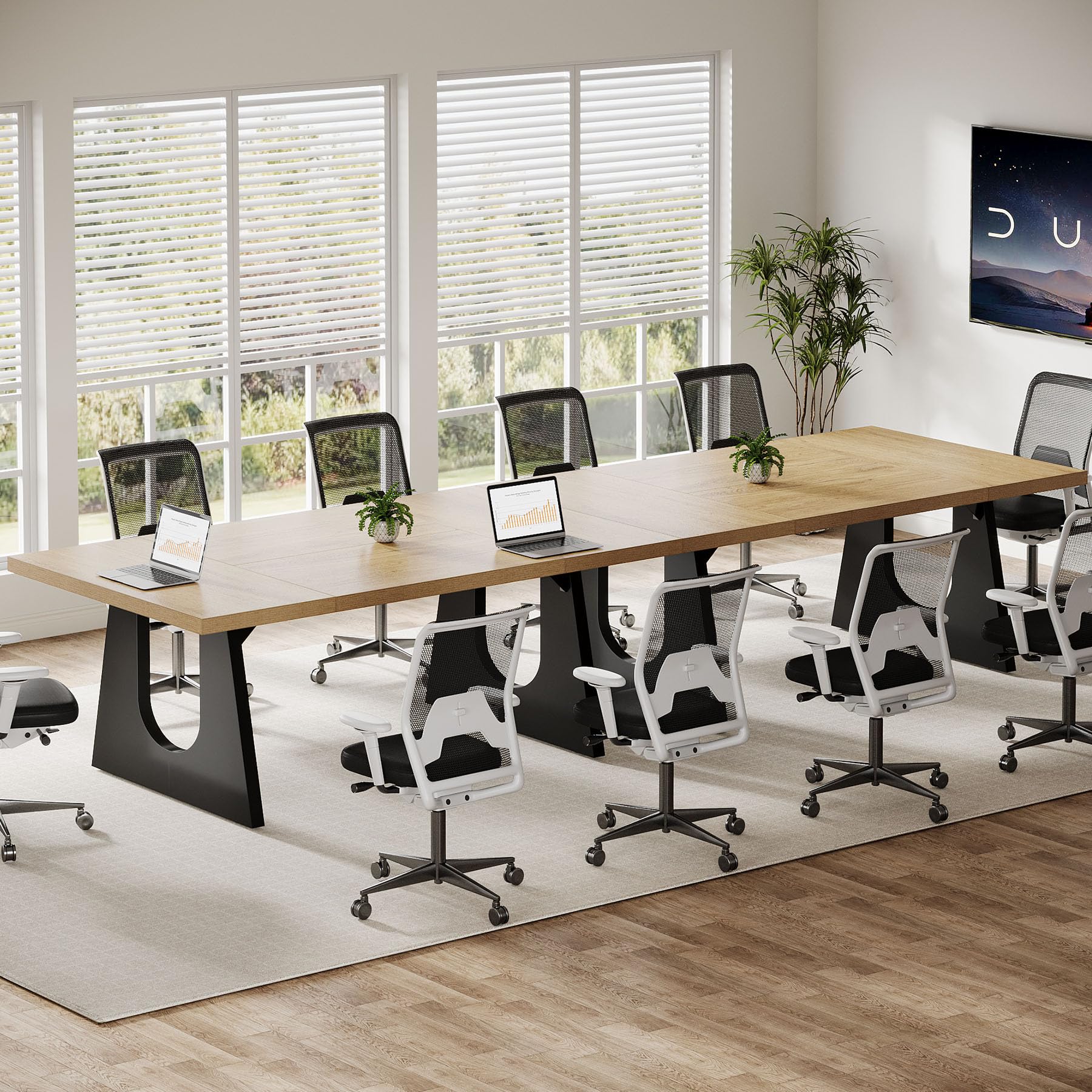 Large Rectangular Conference Table for 6-8 People