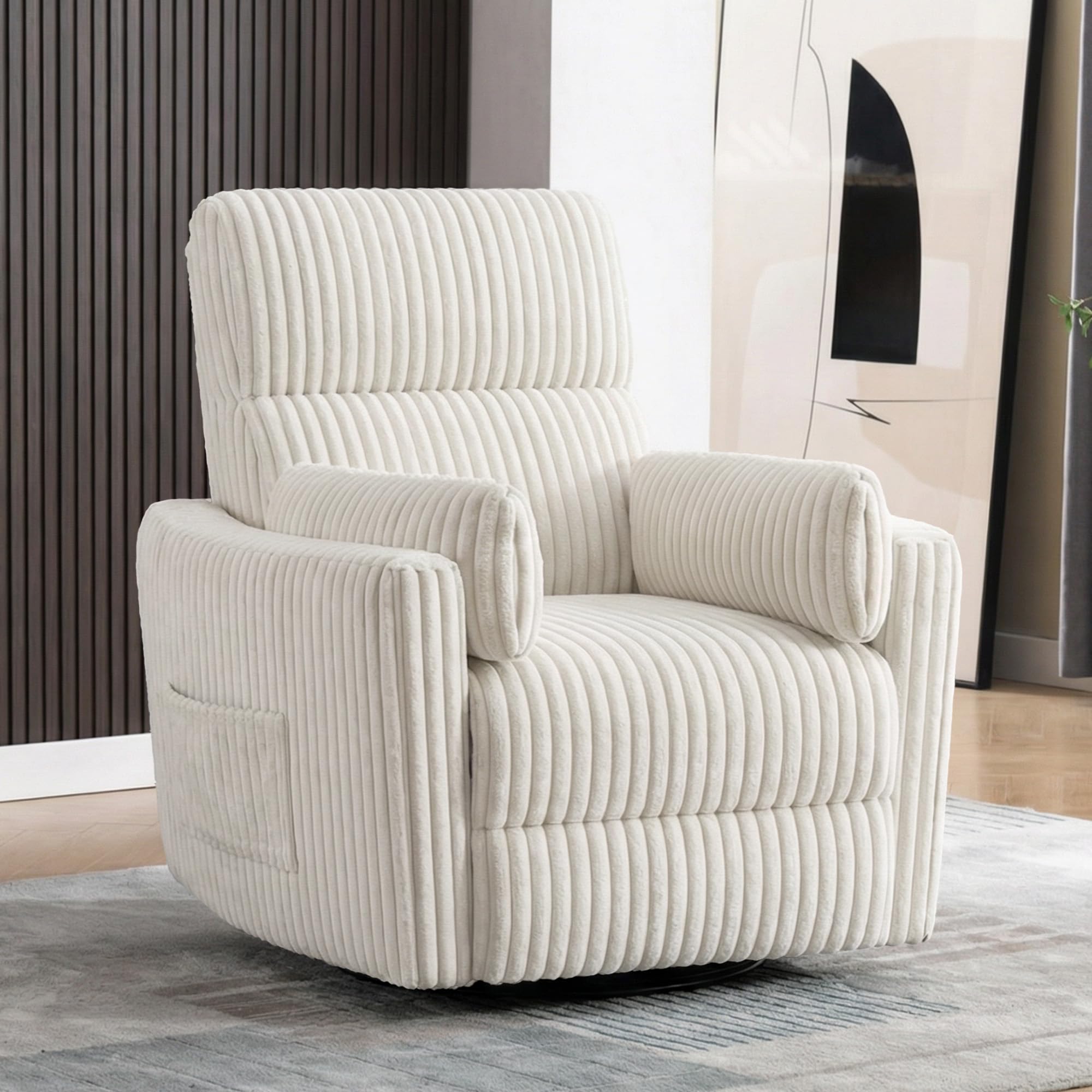 Power Lift Recliner Chair – Round Plush Faux Fur with Footrest