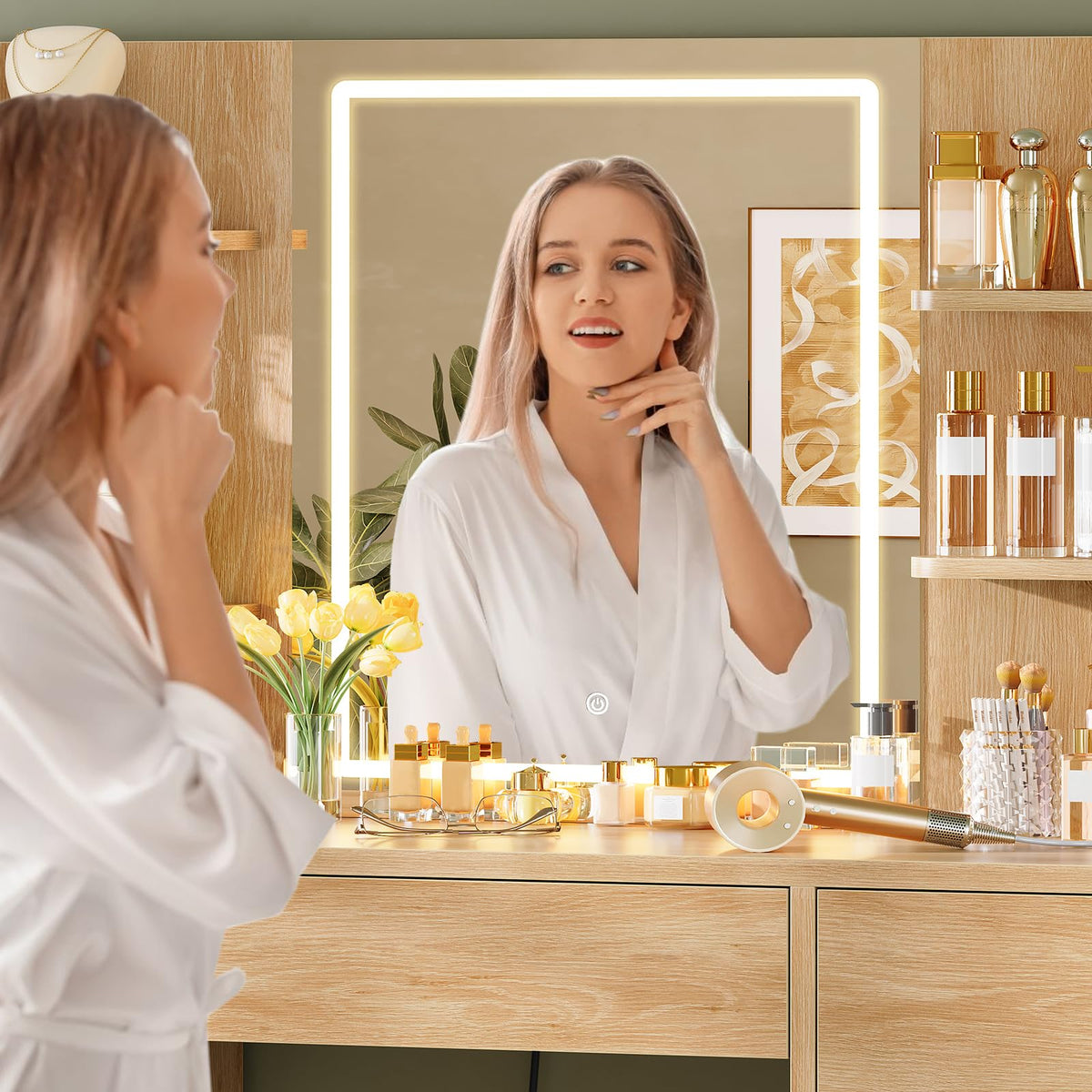 7-Drawer LED Makeup Vanity