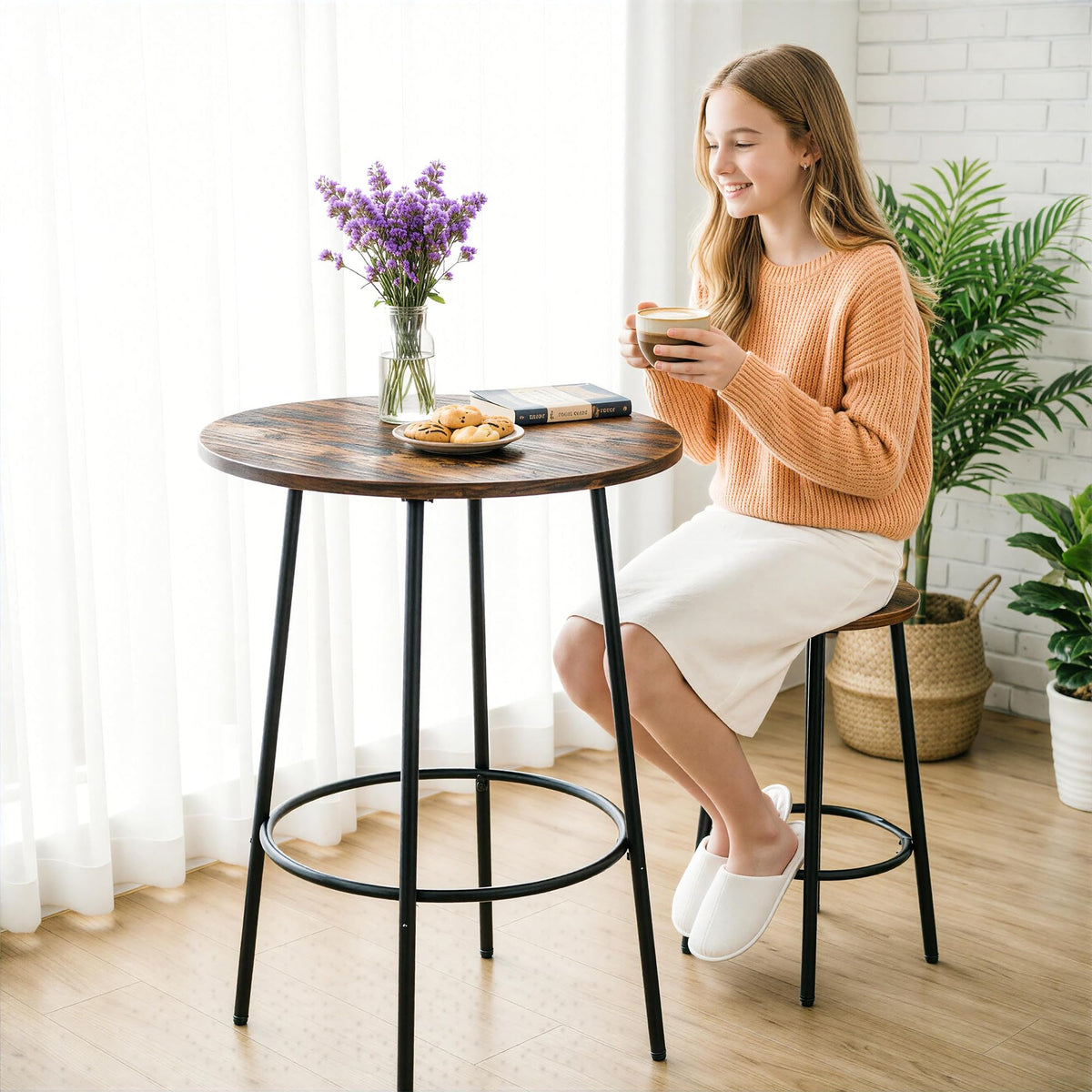 3-Piece Round Pub Table Set