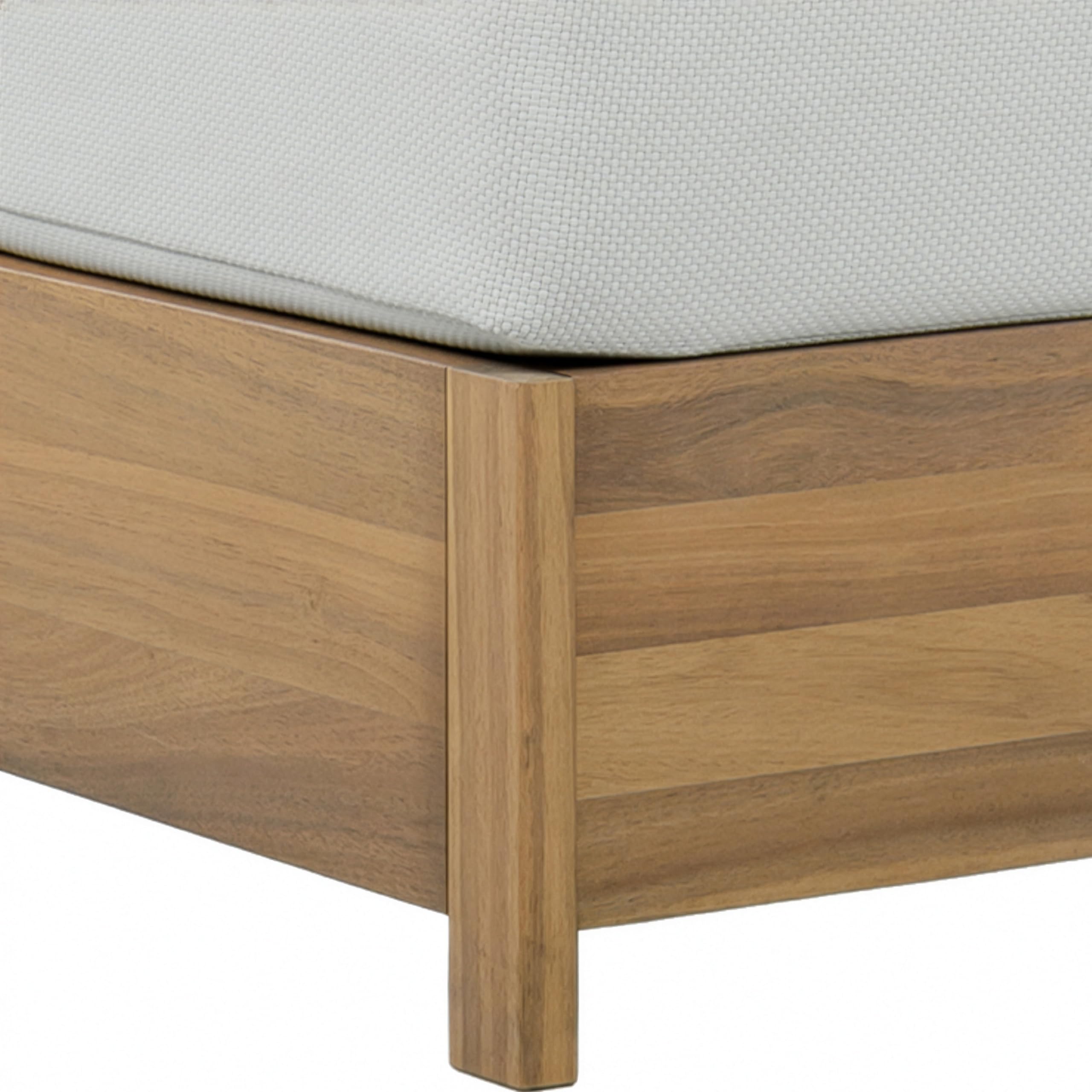 SAFAVIEH Outdoor - Kento Daybed - Oak Solid Wood & Ivory Cushion - Weather Resistant - Ideal for Deck, Patio, Backyard, 51.6" W x 63.4" D x 23.2" H (PAT7100B)