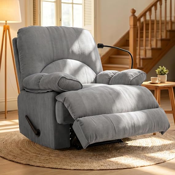 Oversized Chenille Manual Recliner