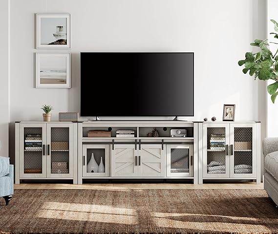 3-in-1 TV Stand with Door Storage Cabinet
