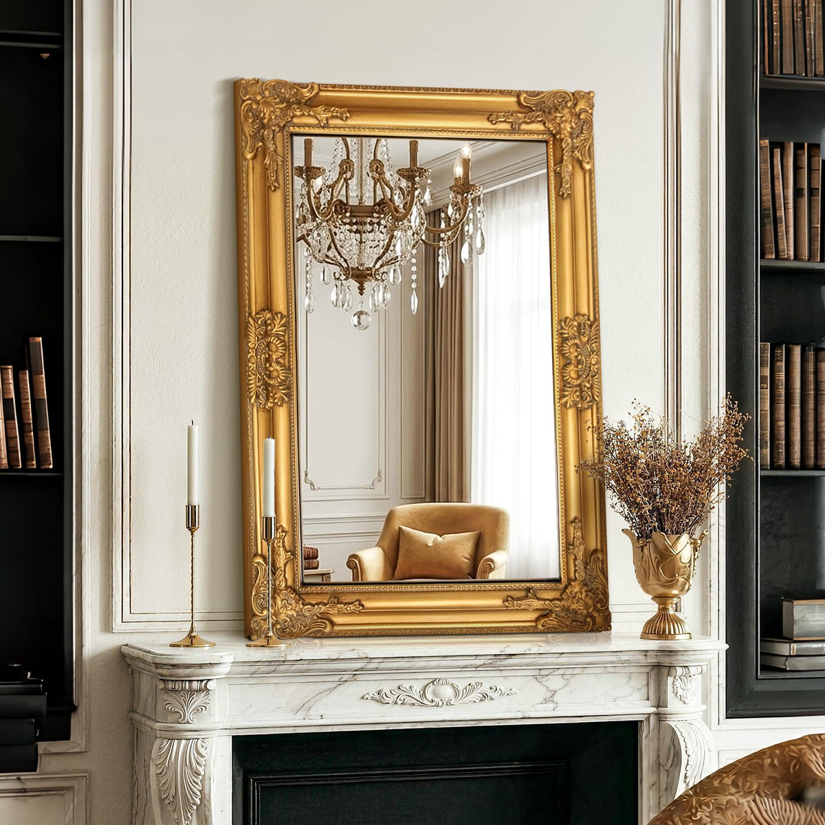 Antique Gold Baroque Wall Mirror