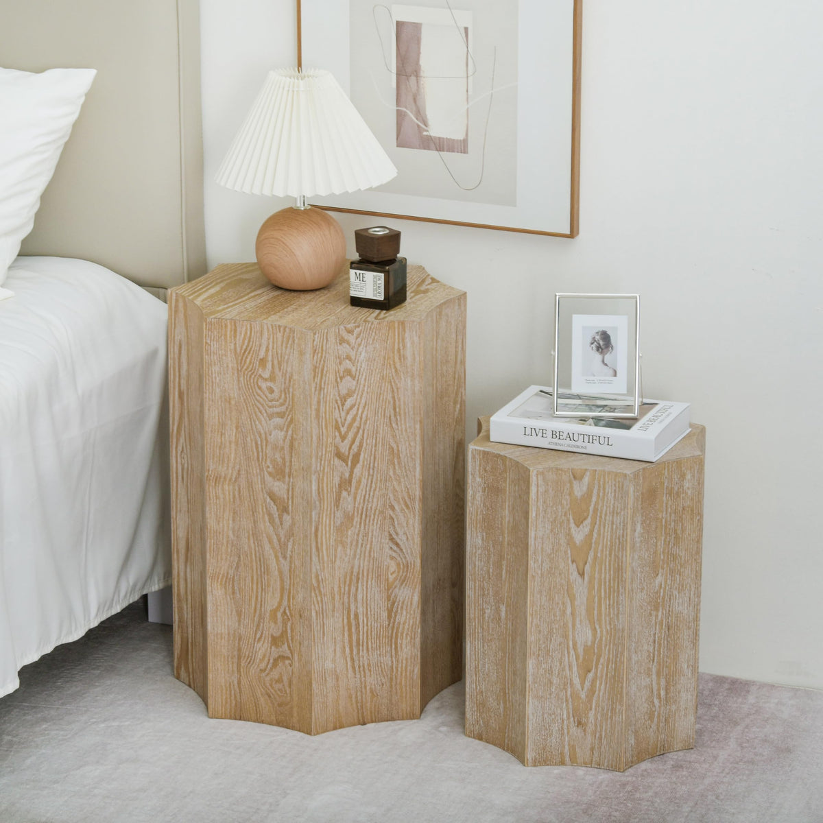 Nesting Coffee Table Set of 2,Nesting Tables for Living Room,Fully Assembly