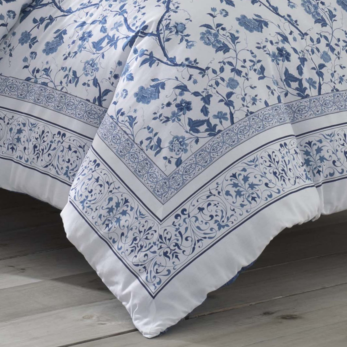 Blue Cotton Queen Comforter Set