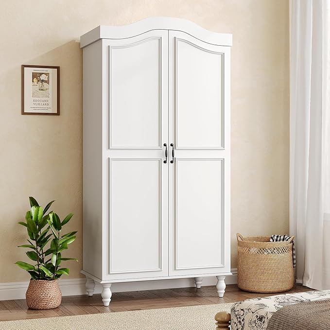 Arched Armoire Wardrobe Closet with 4 Doors