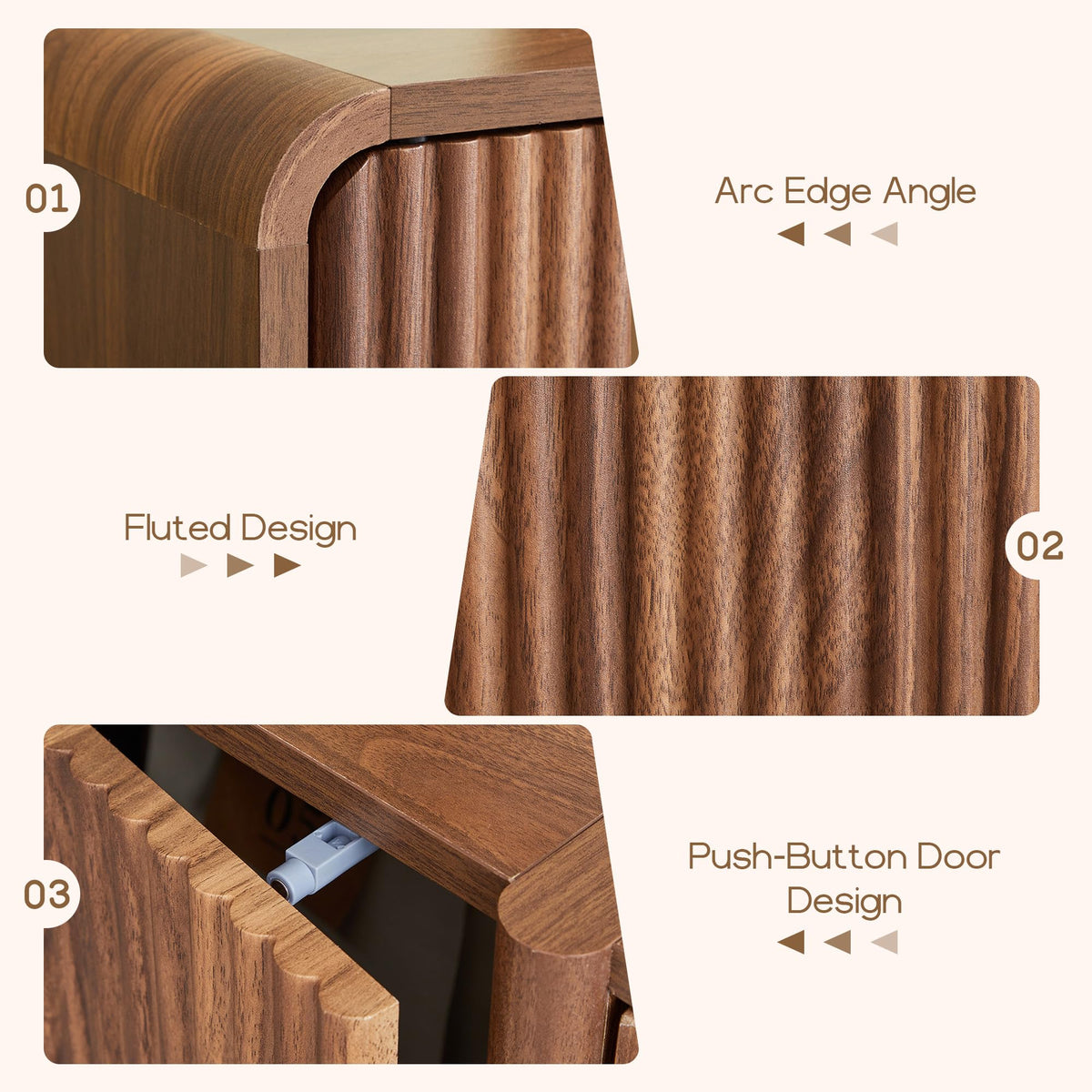 Fluted 4-Door Sideboard
