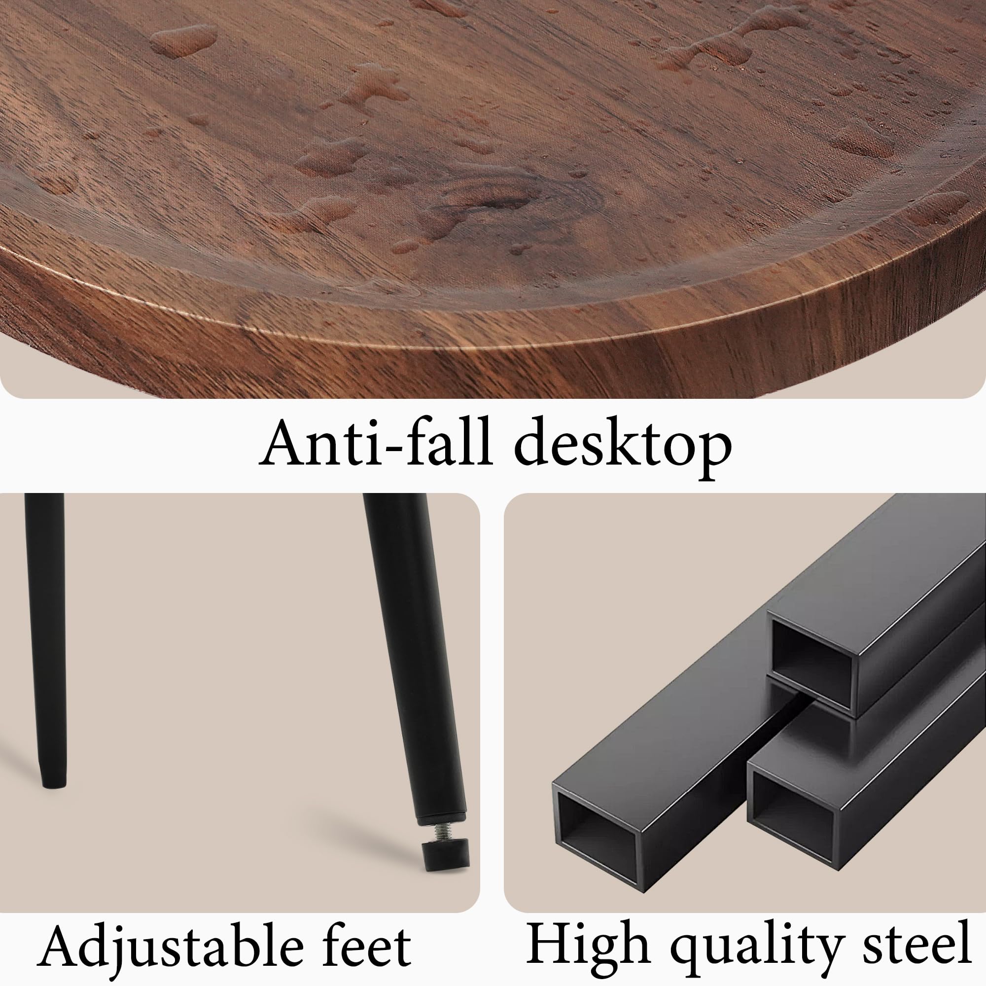 GUPZTY Side Table Small End Table, Oval Round Wood Sofa Table, 2 Tier Accent Table Nightstand Bedside Table with Metal Frame for Living Room, Bedroom, Small Spaces (Rustic Brown)