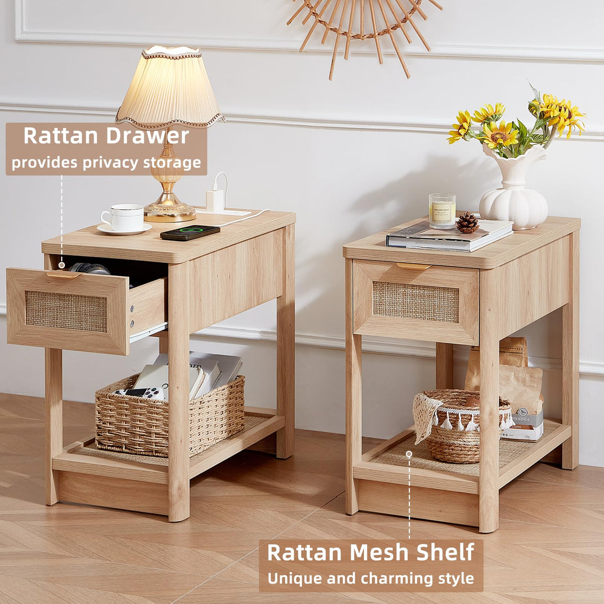 Rattan Coffee Table Set of 3