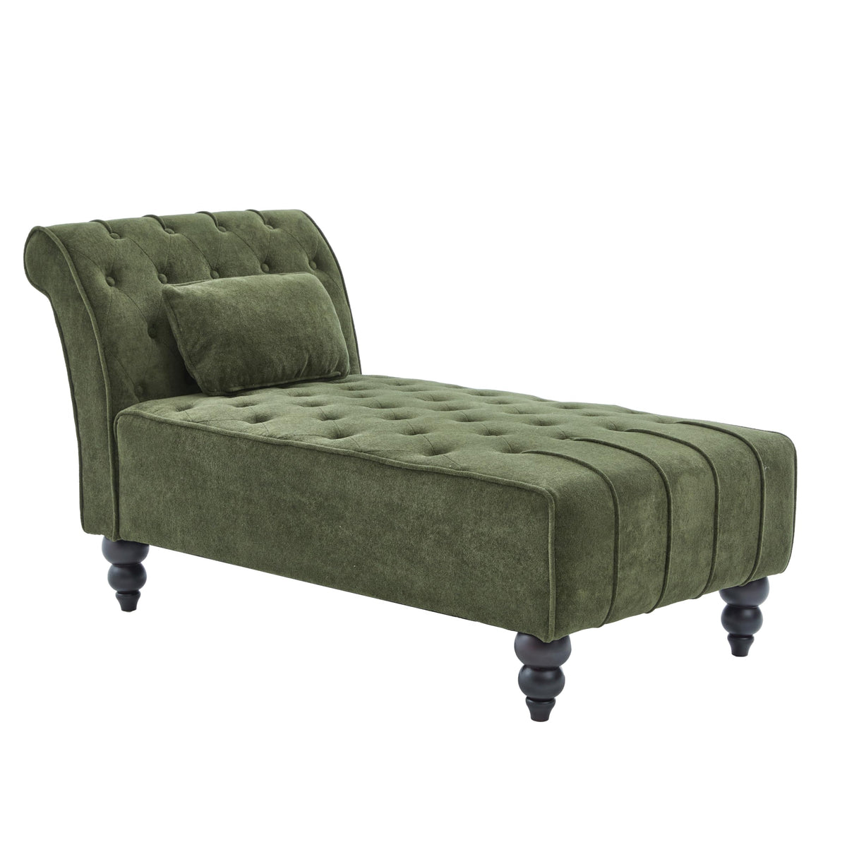 Forest Green Velvet Chaise Lounge