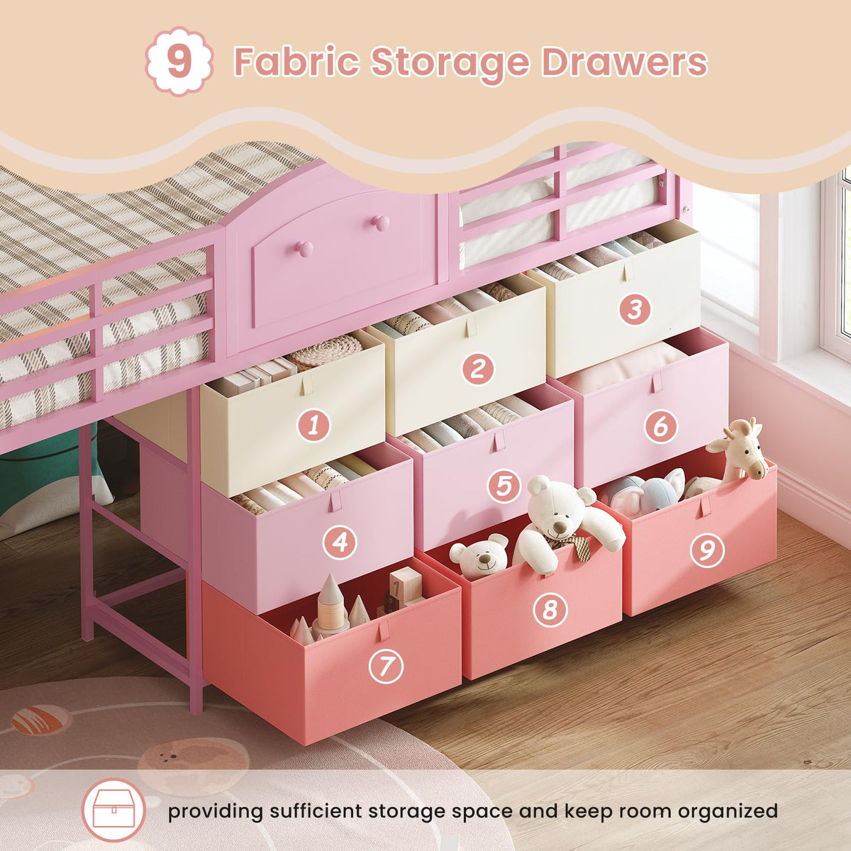 Twin Low Loft Bed with Storage Stairs