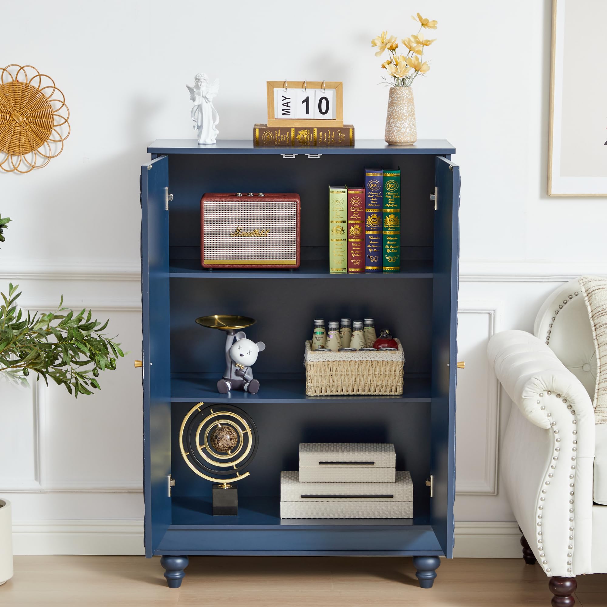 Vintage Sideboard Buffet Cabinet with Adjustable Shelves