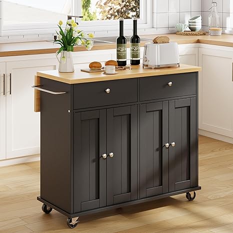 Kitchen Island Cart on Wheels with Storage