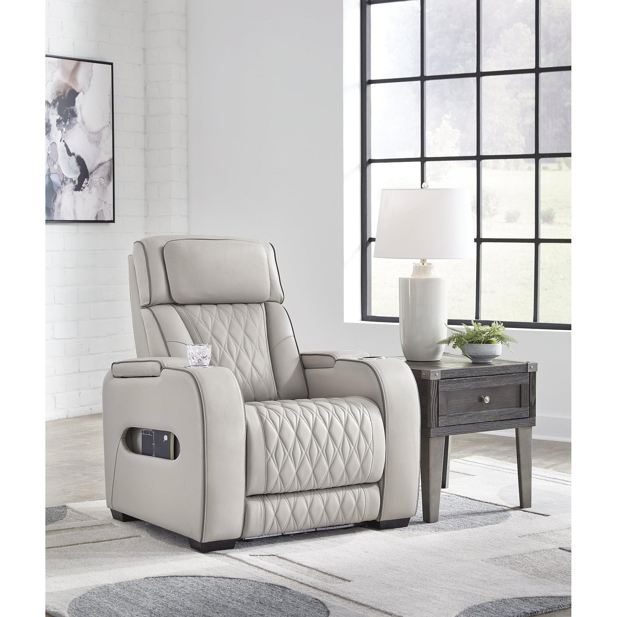 Signature Design by Ashley Boyington Zero Gravity Power Recliner, Gray