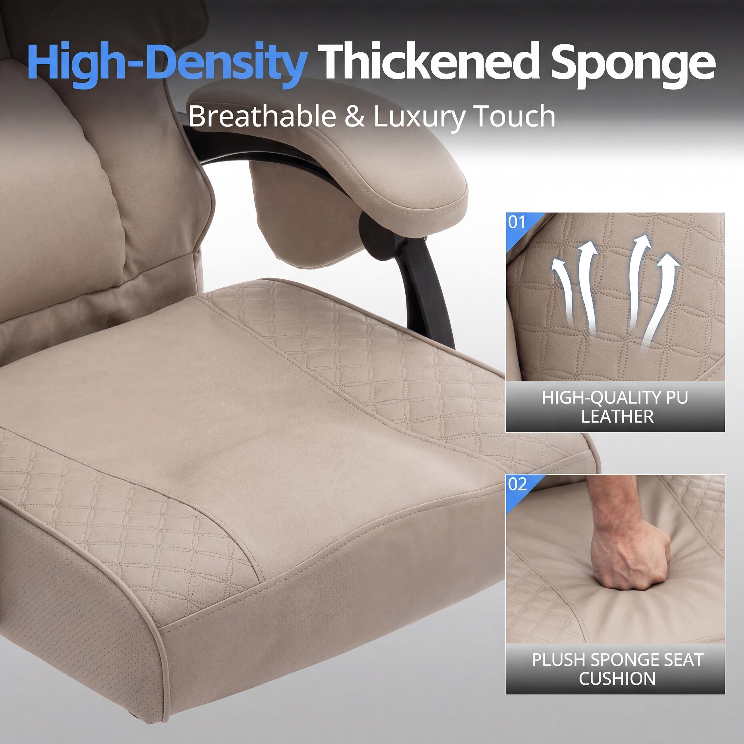 Big & Tall Gaming Office Chair with Footrest & Lumbar Support