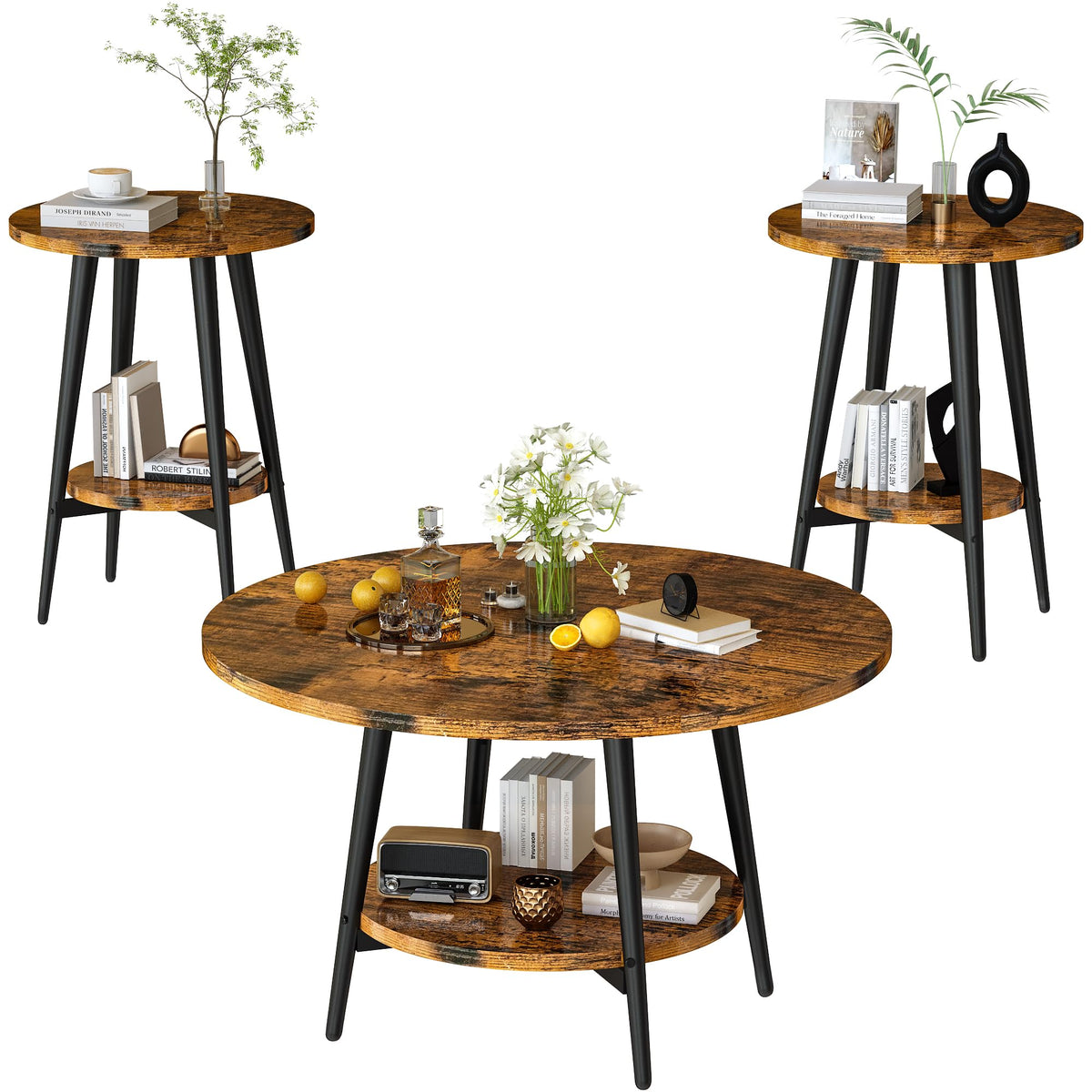 AWQM Coffee Table, Coffee Table Set of 3, Coffee Tables for Living Room
