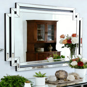 Autdot Modern Large Living Room Decorative Mirror with Mirrored Frame