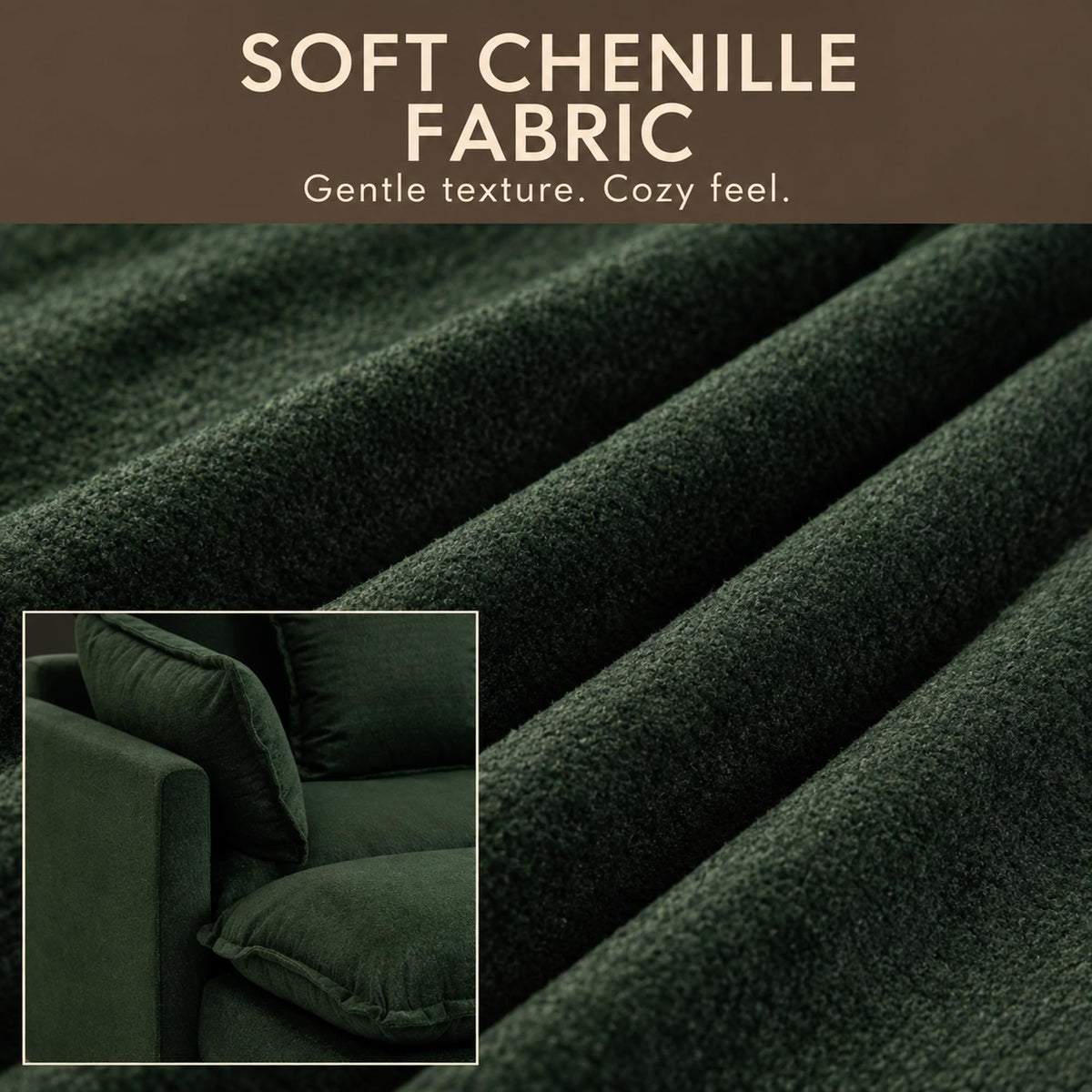 Chenille Sofa with Ottoman