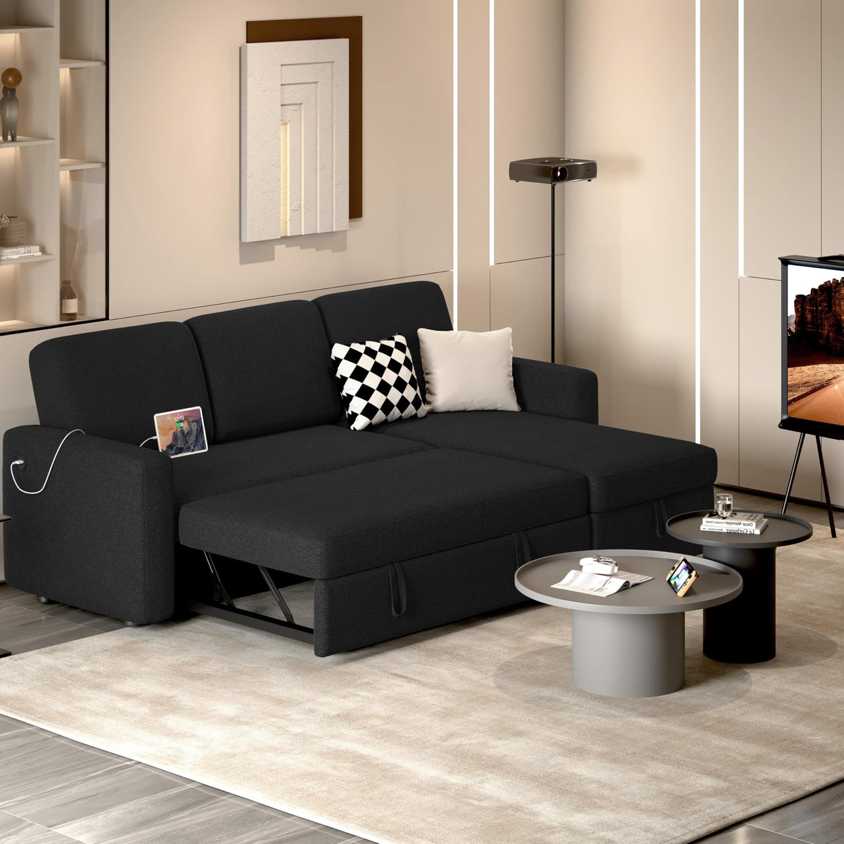 Reversible Sleeper Sectional with Storage