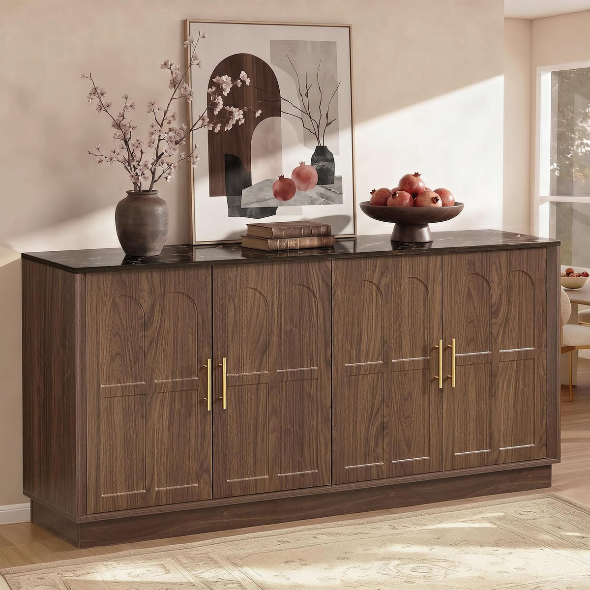 66.5" Sideboard Buffet Cabinet with Storage, Modern Credenza