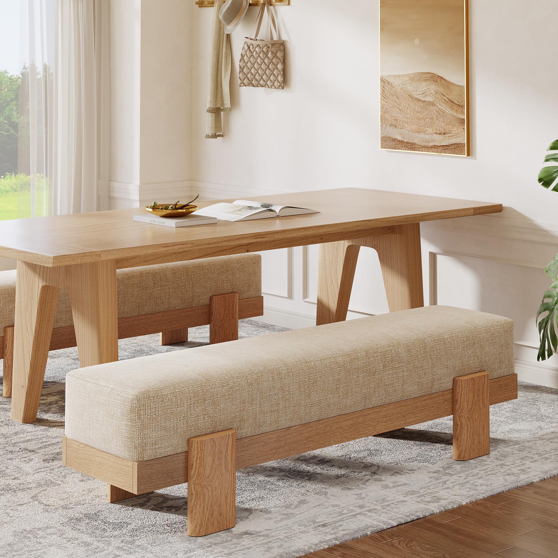 55-Inch Upholstered Dining Bench