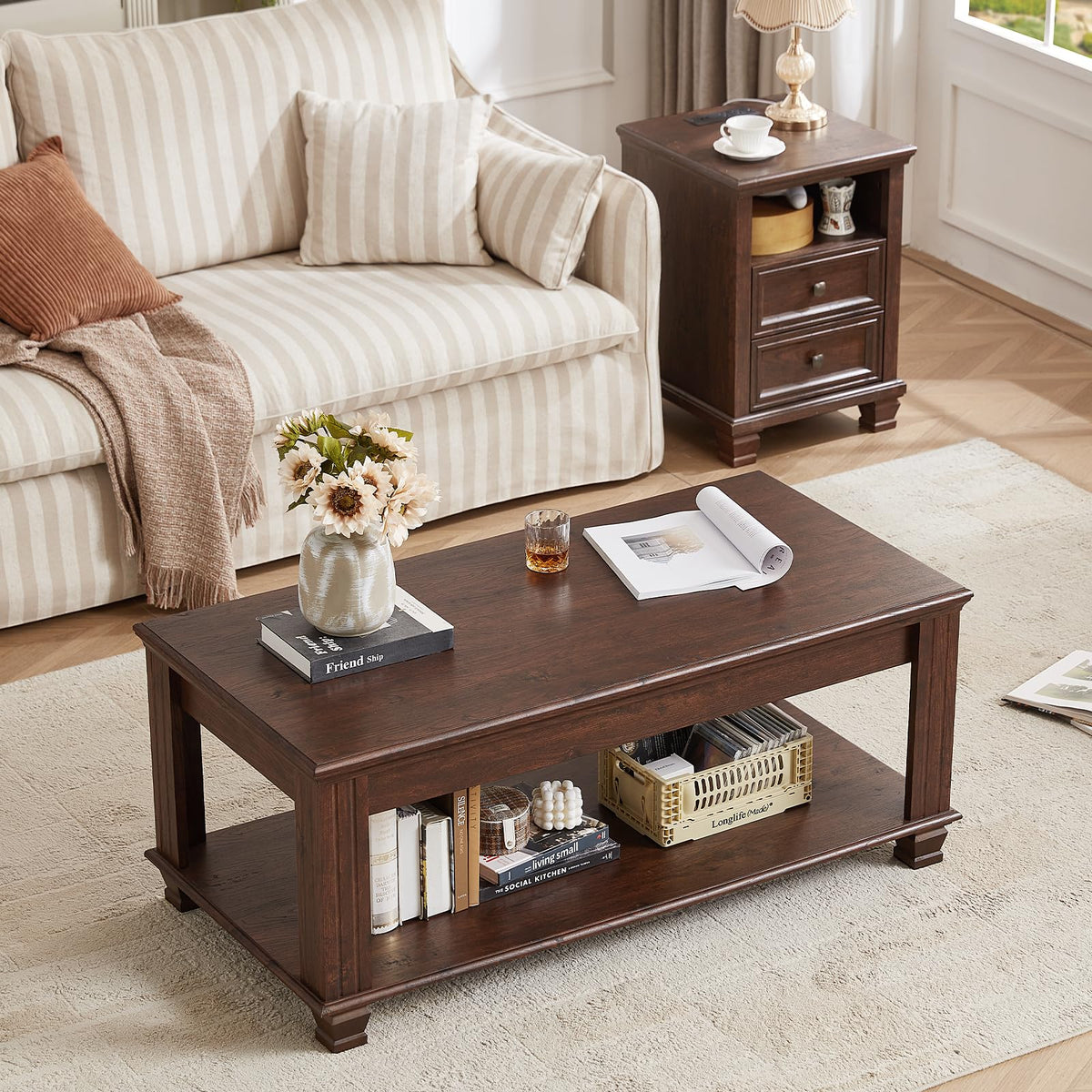 3-Piece Farmhouse Storage Table Set