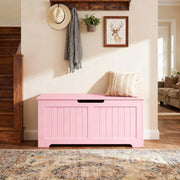 39" Wooden Storage Chest Bench with Safety Hinges