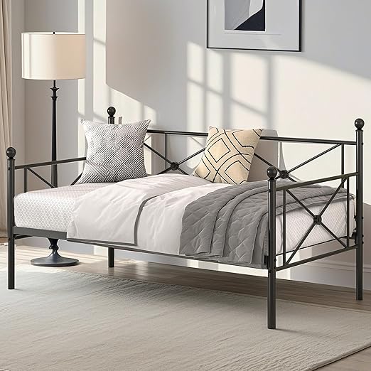 Twin Metal Daybed Frame with Headboard