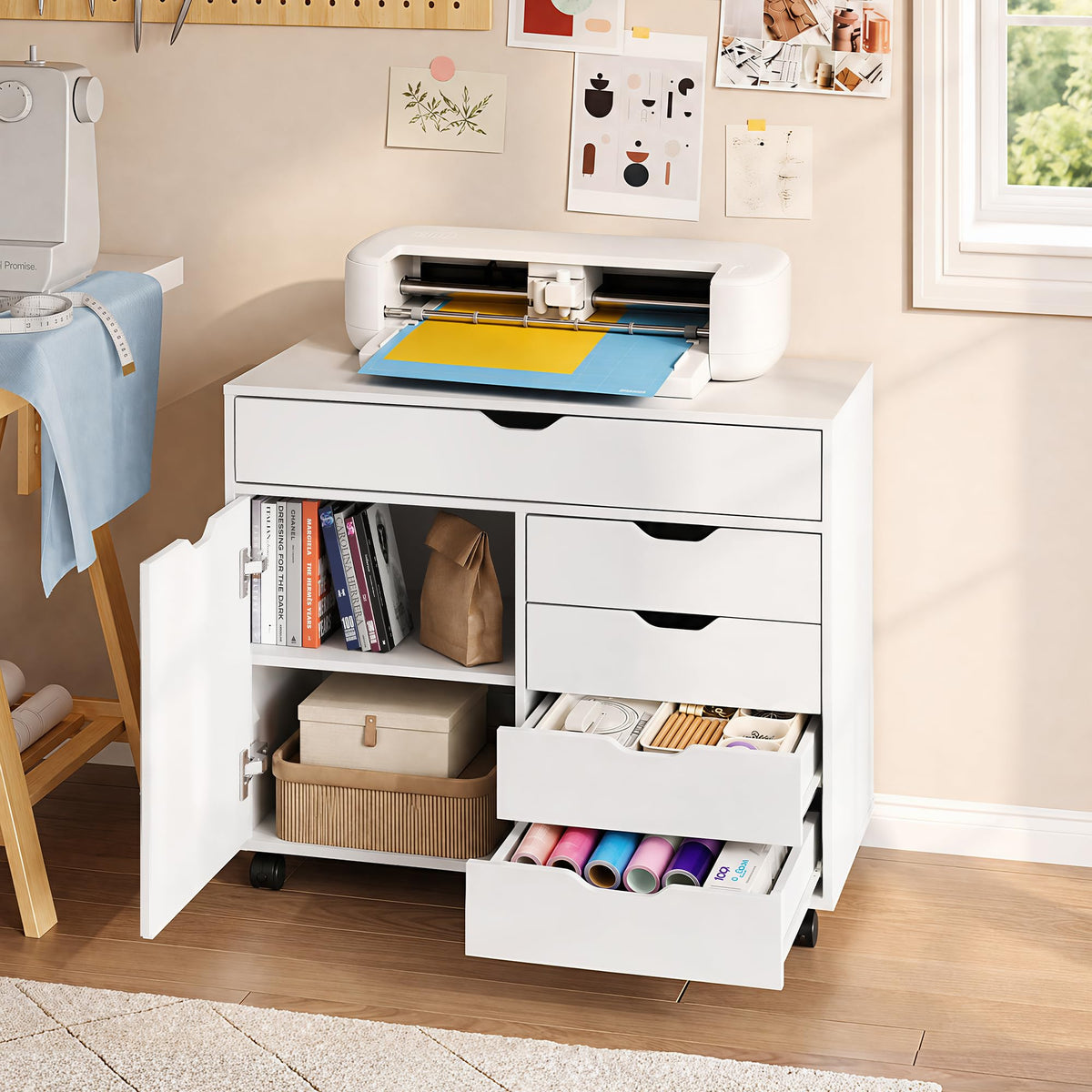 5-Drawer Rolling Storage Cabinet
