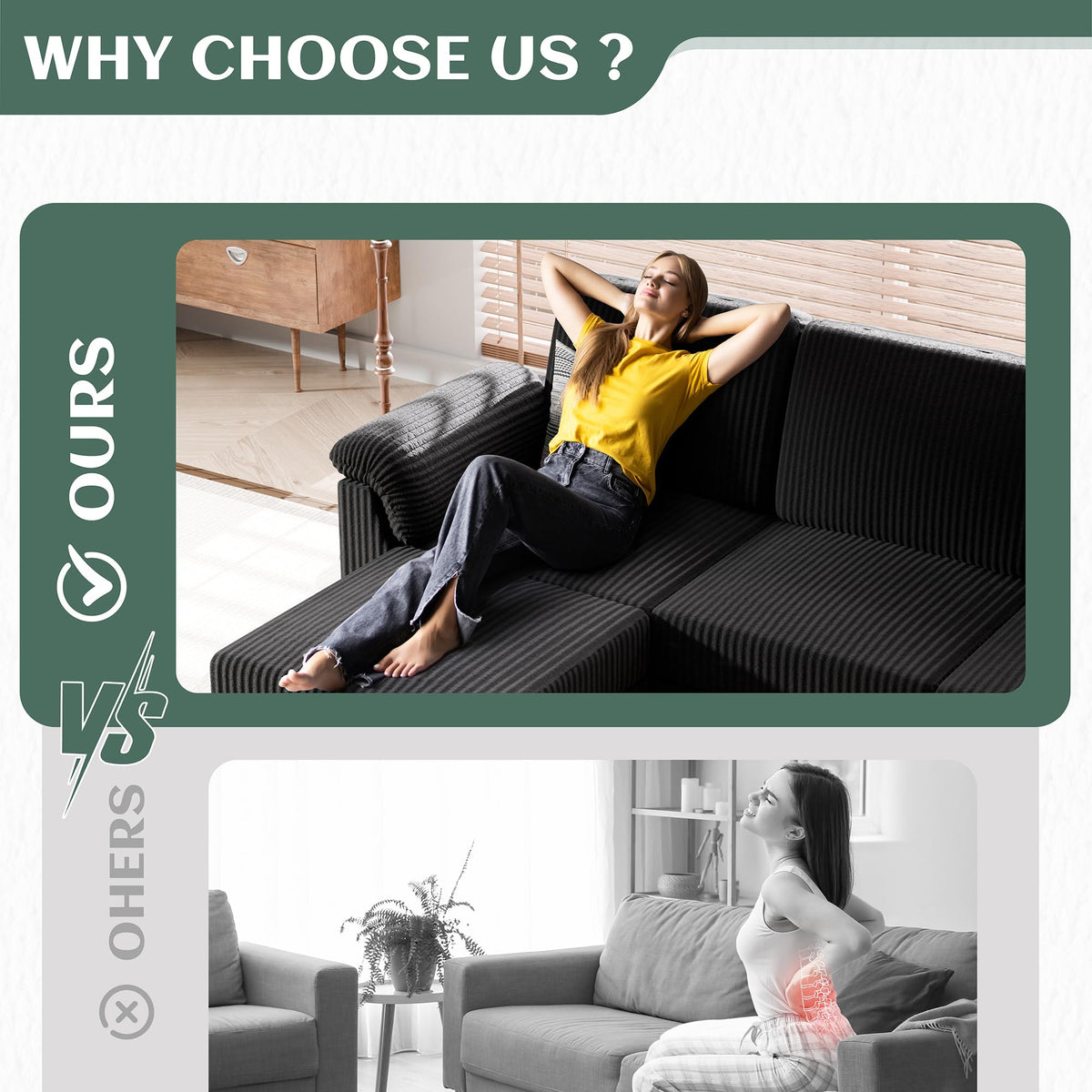 Reversible L-Shaped Sectional Sofa