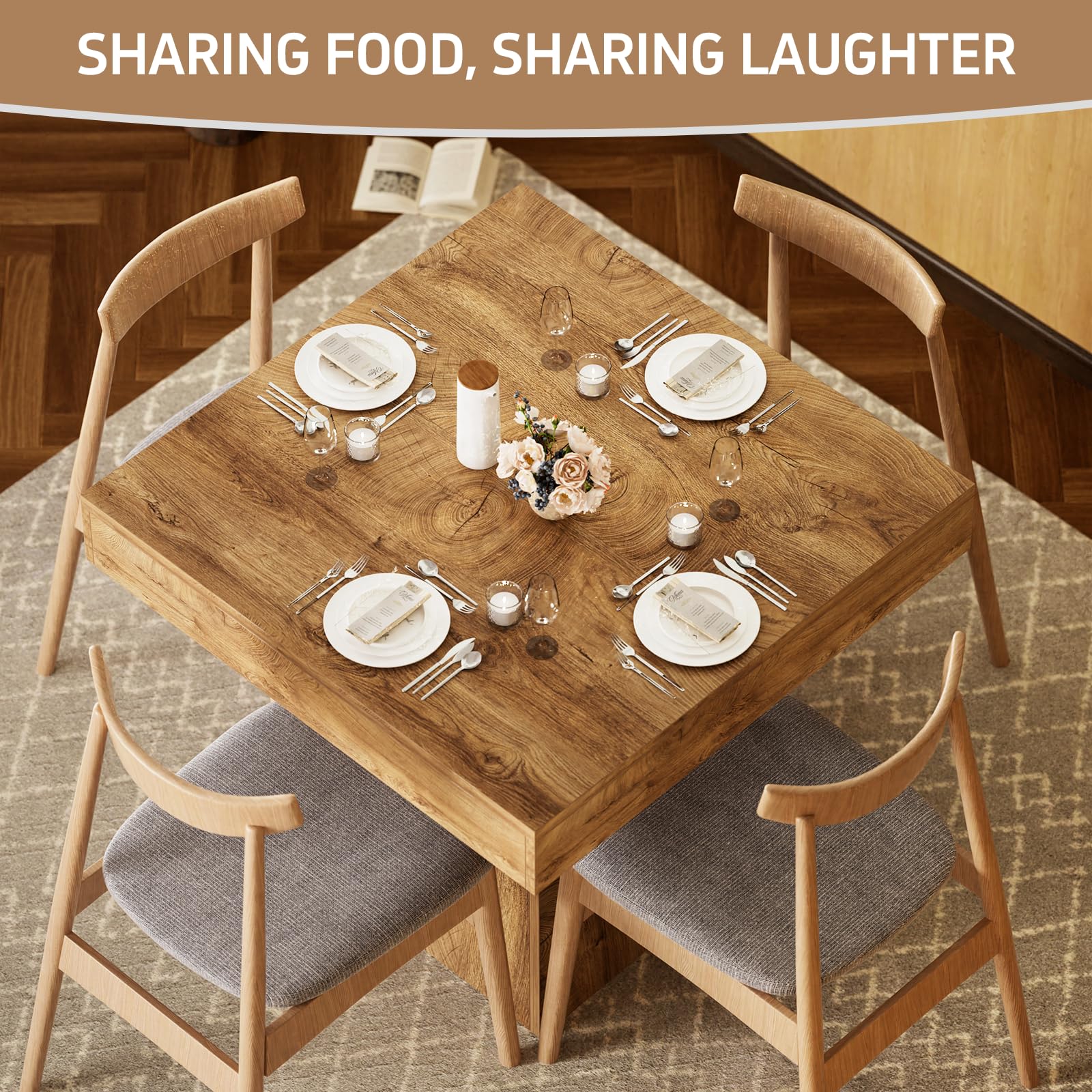 Square Dining Table for 2–4 People