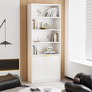 INNOD 69" Tall Book Shelve Bookcases with Doors, Floor Standing 6 Shelf Display Shelves, Bookshelf with Storage Shelf, Home Decor Furniture for Living Room Home Office
