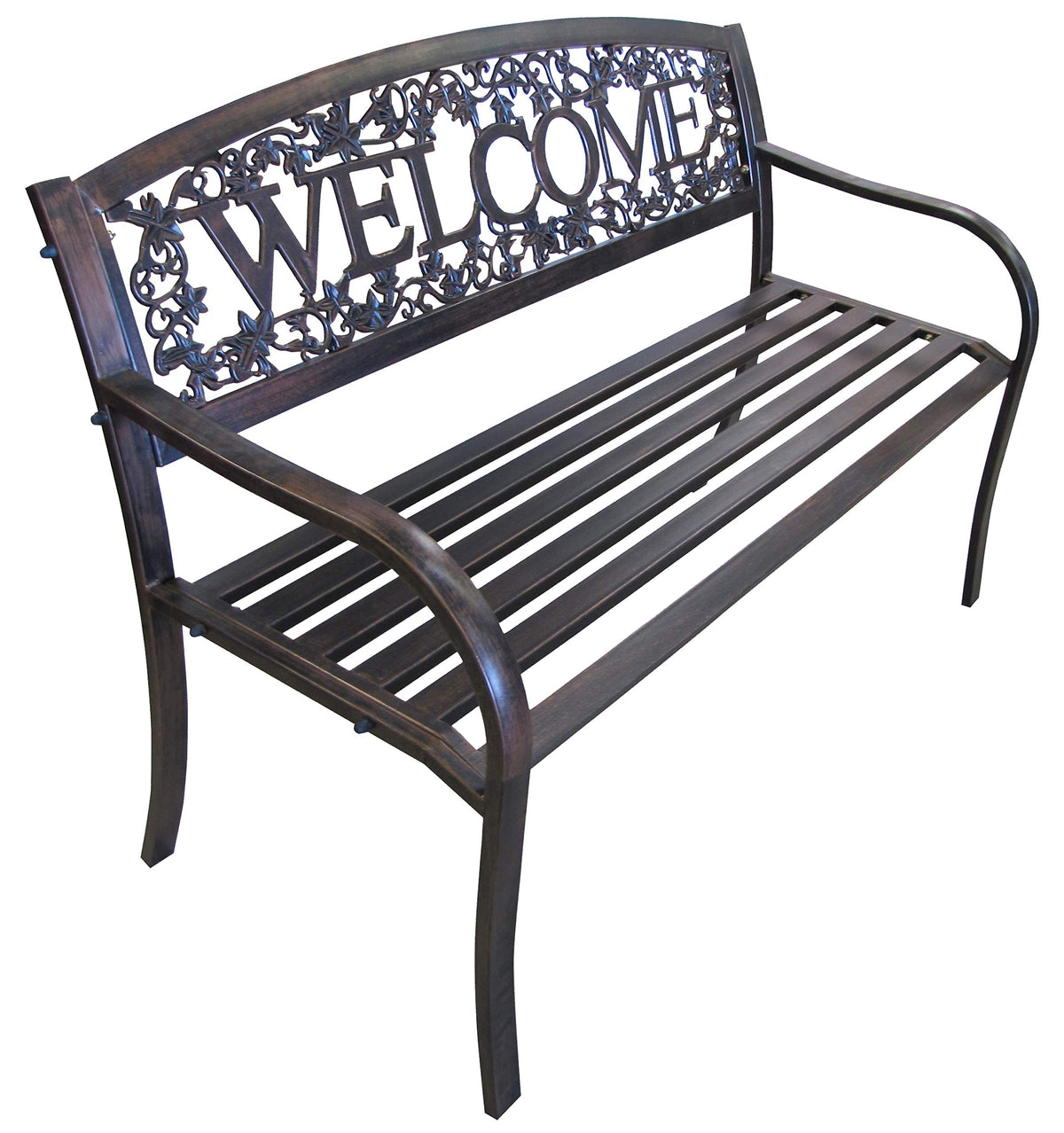 Metal Welcome Garden Bench