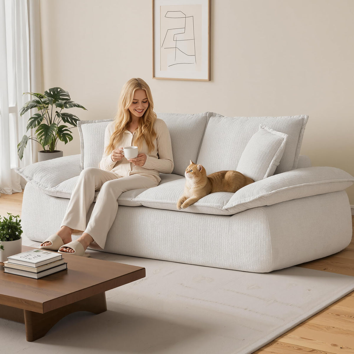 Chenille Boneless Loveseat