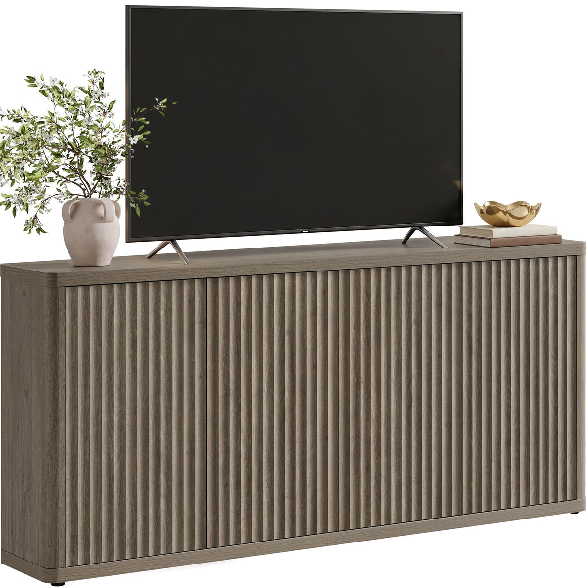 SICOTAS 65" TV Stands for Living Room Bedroom Tall TV Console with Storage