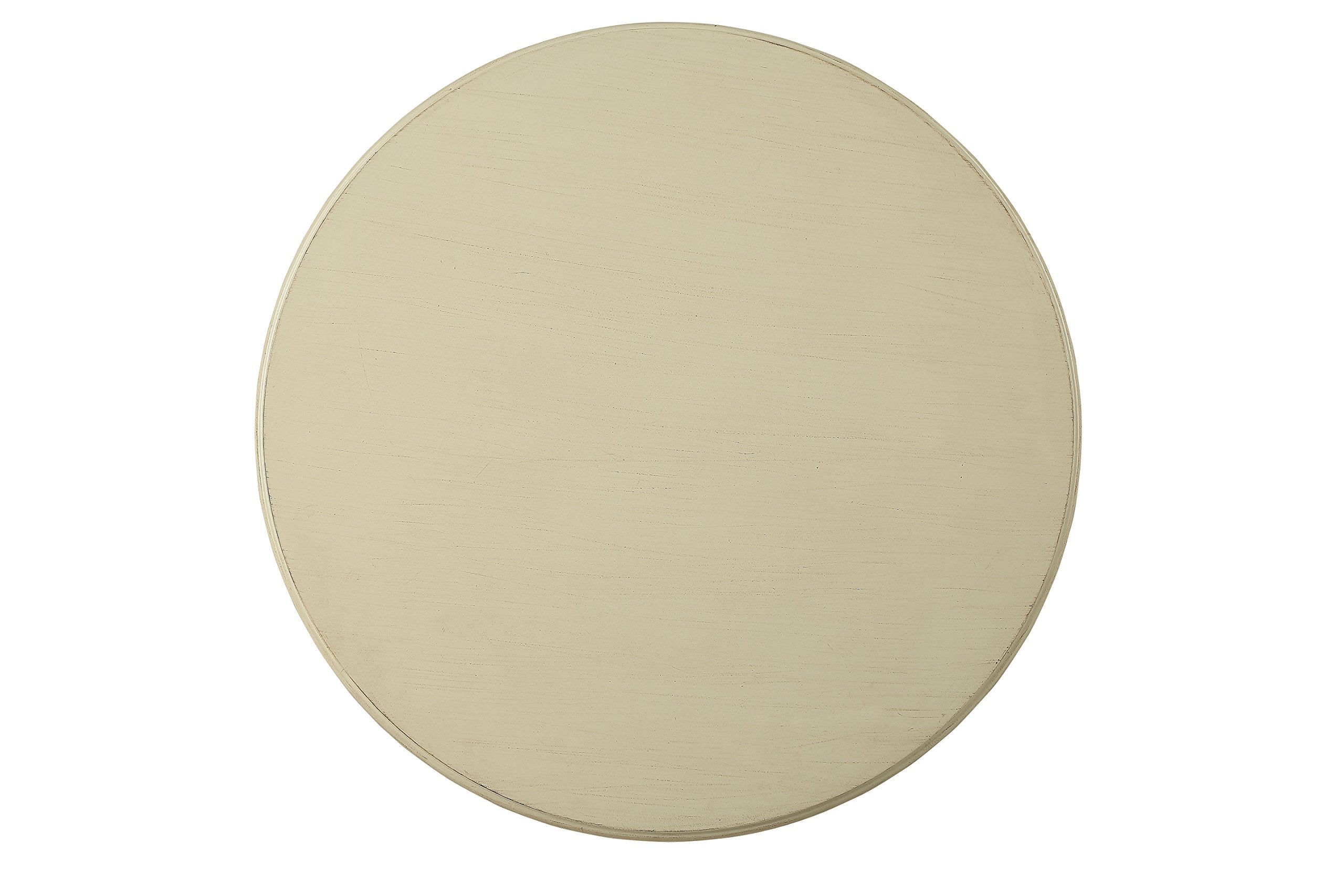 Round Pedestal End Table – Antique White