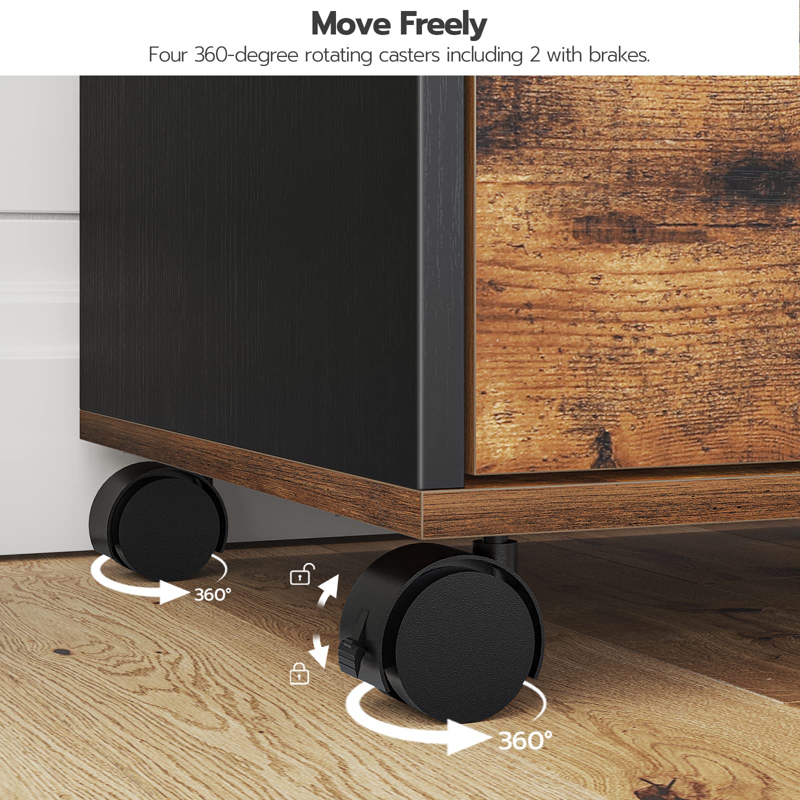 7-Drawer File Cabinet with Wheels & Metal Handles