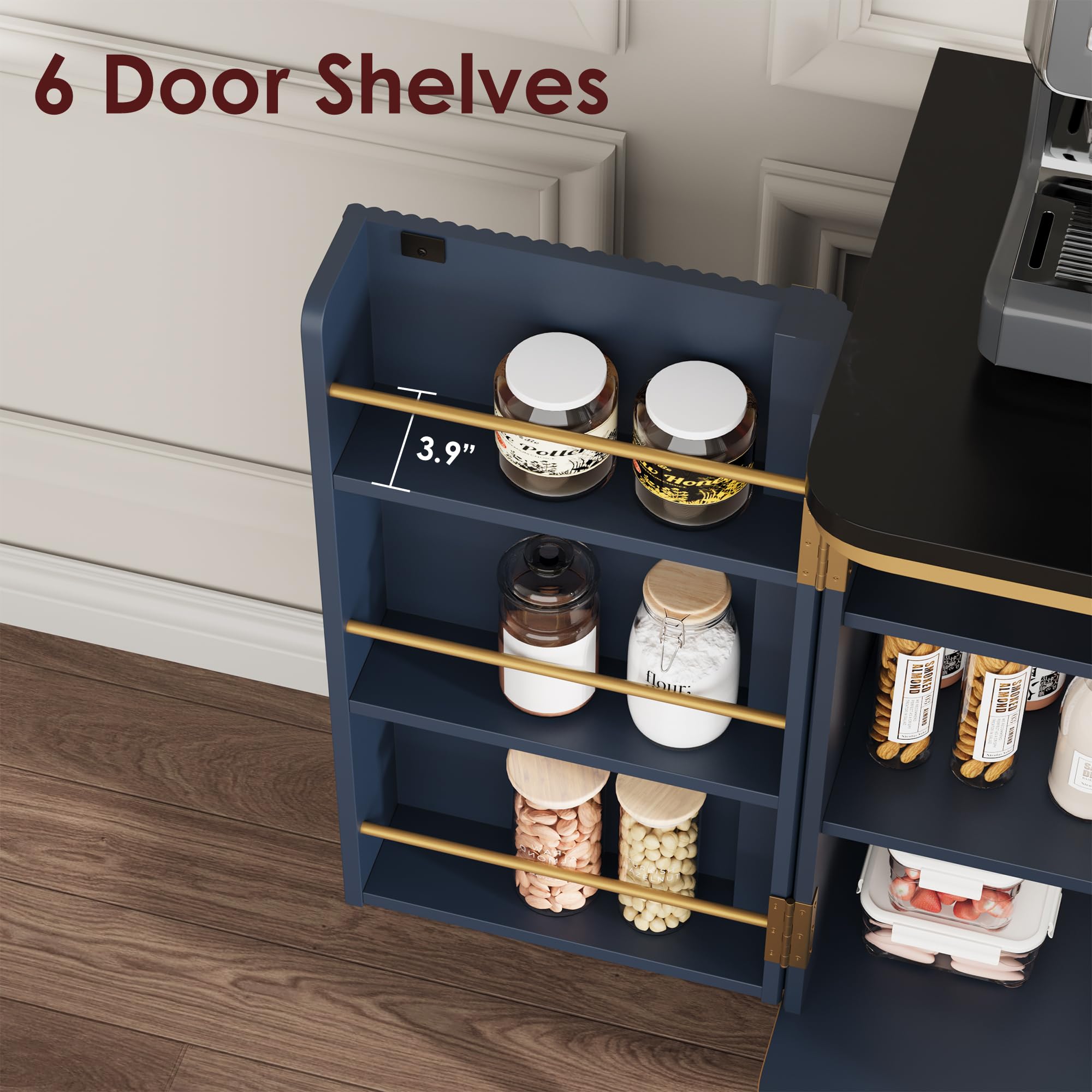 Fluted Buffet Cabinet with Storage