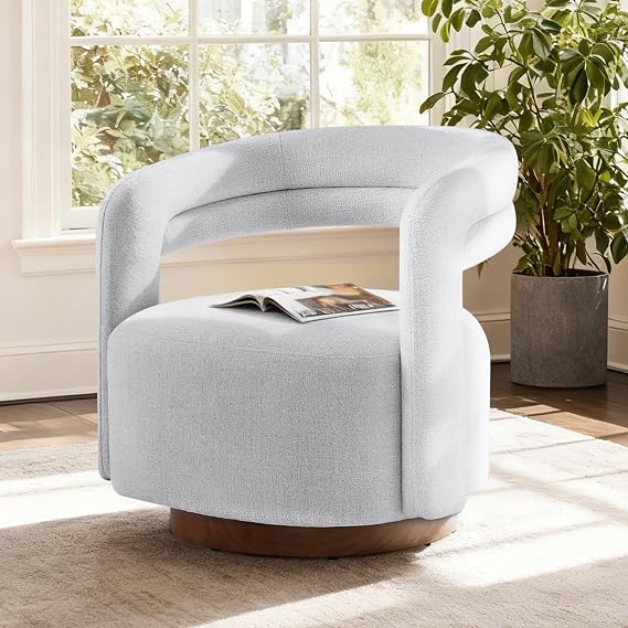Cream Swivel Accent Chairs, Set of 2