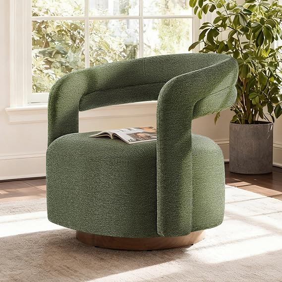 Cream Swivel Accent Chairs, Set of 2