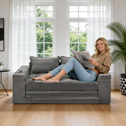 Convertible Loveseat Sofa Bed with Cup Holders