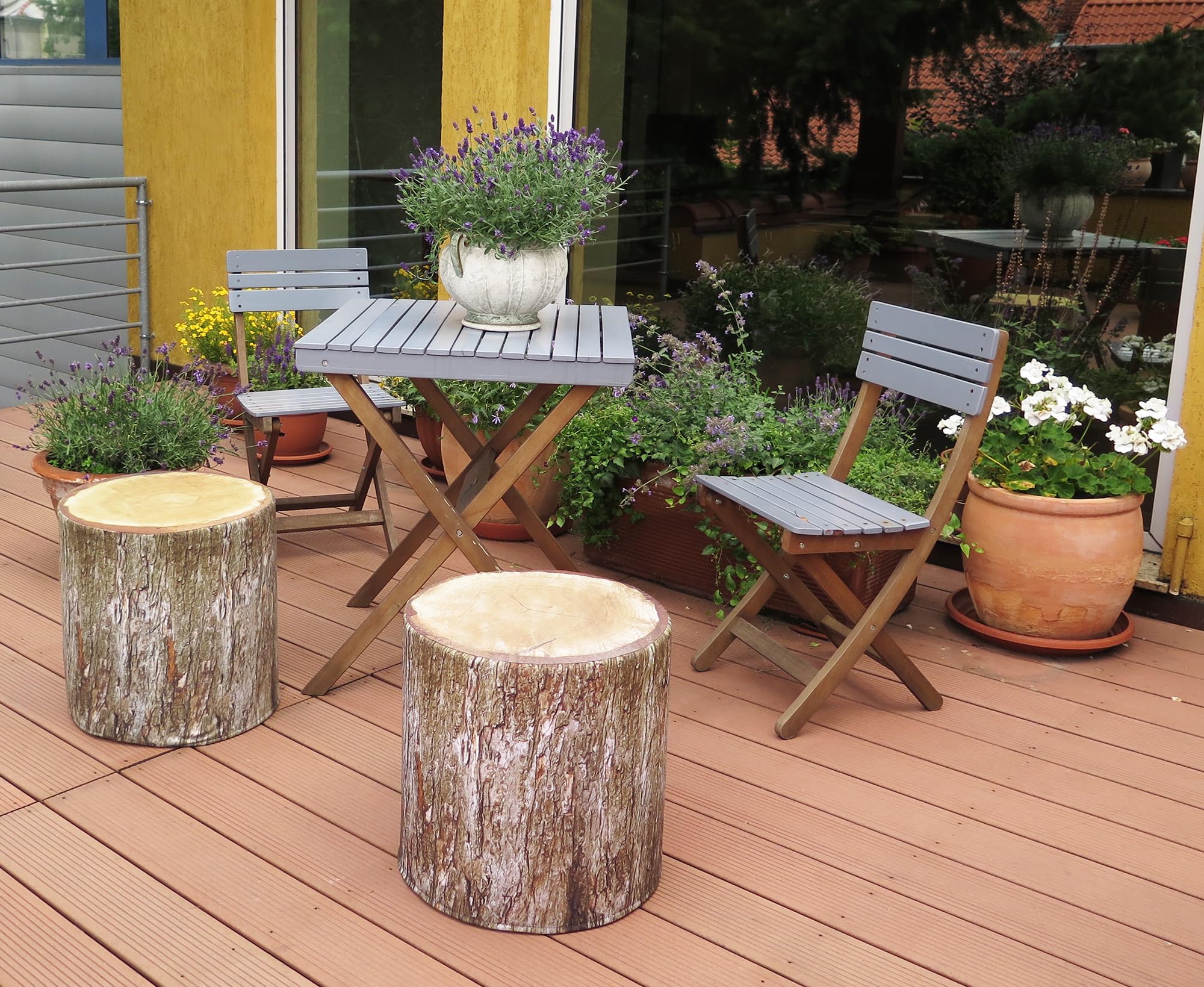 Waterproof Round Pouf Ottoman with Removable Cover
