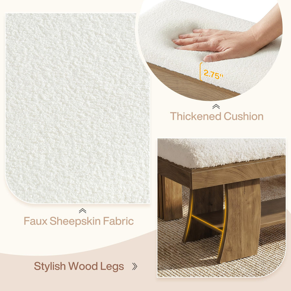 Upholstered Entryway Storage Bench