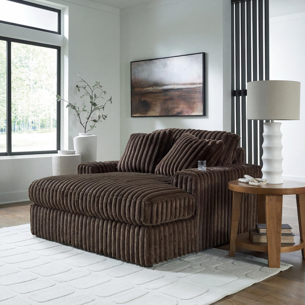 Signature Design by Ashley Oversized Chaise Lounge Chair, Chocolate Brown